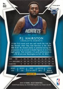 2014-15 Panini Select - Prizms Blue and Silver #82 P.J. Hairston Back