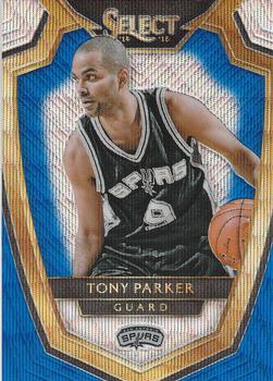 2014-15 Panini Select - Prizms Blue and Silver #137 Tony Parker Front