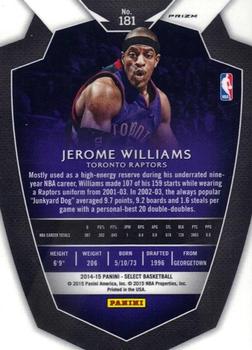 2014-15 Panini Select - Prizms Blue and Silver #181 Jerome Williams Back