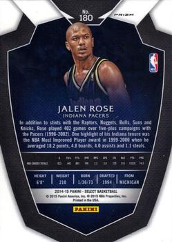 2014-15 Panini Select - Prizms Purple and White #180 Jalen Rose Back