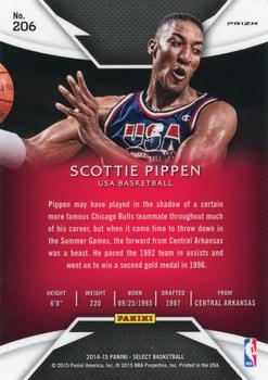 2014-15 Panini Select - Prizms Purple and White #206 Scottie Pippen Back