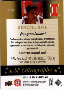2014-15 SP Authentic - Chirography Retired #C-KG Kendall Gill Back