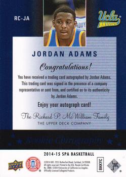 2014-15 SP Authentic - Rookie Chirography #RC-JA Jordan Adams Back