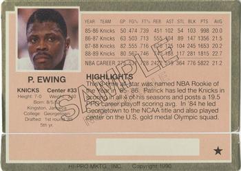 1990 Action Packed Promos #NNO Patrick Ewing Back