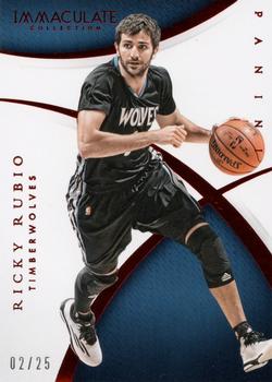 2014-15 Panini Immaculate Collection - Red #44 Ricky Rubio Front