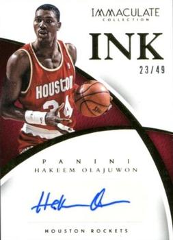 2014-15 Panini Immaculate Collection - INK #18 Hakeem Olajuwon Front