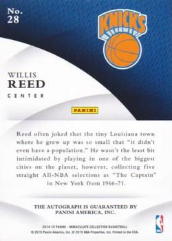 2014-15 Panini Immaculate Collection - INK #28 Willis Reed Back