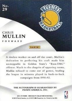 2014-15 Panini Immaculate Collection - INK #29 Chris Mullin Back