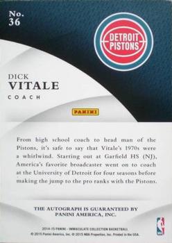 2014-15 Panini Immaculate Collection - INK #36 Dick Vitale Back