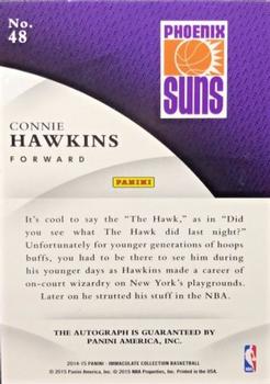 2014-15 Panini Immaculate Collection - INK #48 Connie Hawkins Back