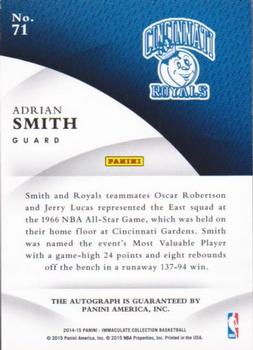 2014-15 Panini Immaculate Collection - INK #71 Adrian Smith Back