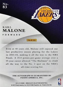 2014-15 Panini Immaculate Collection - INK #83 Karl Malone Back