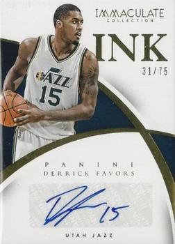 2014-15 Panini Immaculate Collection - INK #88 Derrick Favors Front