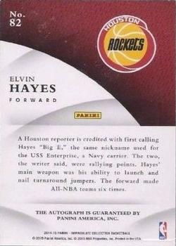 2014-15 Panini Immaculate Collection - INK Platinum #82 Elvin Hayes Back