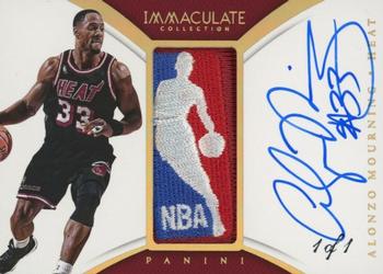 2014-15 Panini Immaculate Collection - Logoman Autographs #LA-AM Alonzo Mourning Front