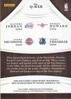 2014-15 Panini Immaculate Collection - Quad Relics Prime #Q-REB Andre Drummond / Dwight Howard / Tyson Chandler / DeAndre Jordan Back