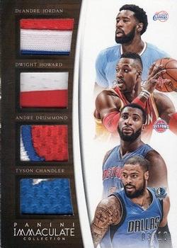 2014-15 Panini Immaculate Collection - Quad Relics Prime #Q-REB Andre Drummond / Dwight Howard / Tyson Chandler / DeAndre Jordan Front
