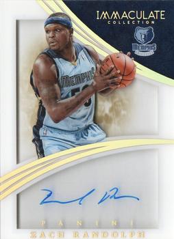 2014-15 Panini Immaculate Collection - Shadowbox Signatures Gold #SH-ZR Zach Randolph Front