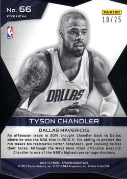 2014-15 Panini Spectra - Red Die Cut Prizms #66 Tyson Chandler Back