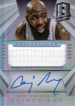 2014-15 Panini Spectra - Spectacular Swatches Signatures Prizms #SS-QA Quincy Acy Front