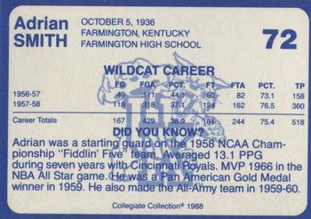 1988-89 Kentucky's Finest Collegiate Collection #72 Adrian Smith Back