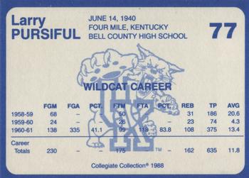 1988-89 Kentucky's Finest Collegiate Collection #77 Larry Pursiful Back