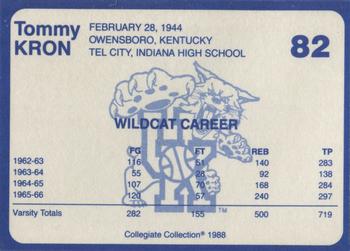 1988-89 Kentucky's Finest Collegiate Collection #82 Tommy Kron Back