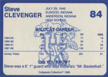 1988-89 Kentucky's Finest Collegiate Collection #84 Steve Clevenger Back