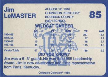 1988-89 Kentucky's Finest Collegiate Collection #85 Jim LeMaster Back
