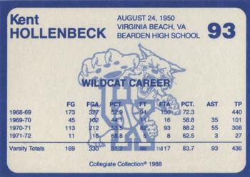 1988-89 Kentucky's Finest Collegiate Collection #93 Kent Hollenbeck Back