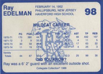 1988-89 Kentucky's Finest Collegiate Collection #98 Ray Edelman Back