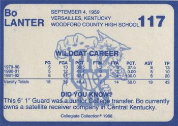 1988-89 Kentucky's Finest Collegiate Collection #117 Bo Lanter Back