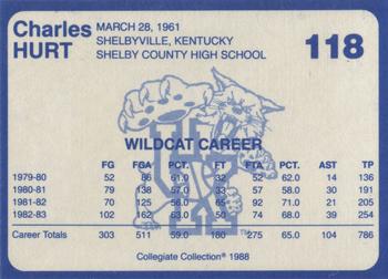 1988-89 Kentucky's Finest Collegiate Collection #118 Charles Hurt Back