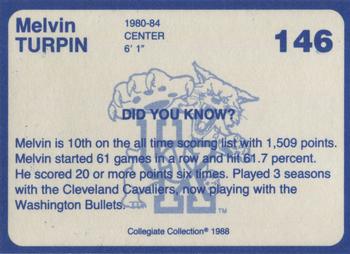 1988-89 Kentucky's Finest Collegiate Collection #146 Melvin Turpin Back