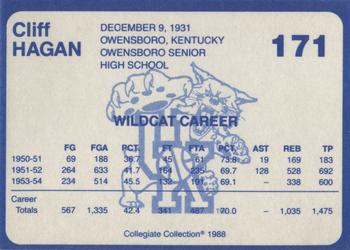1988-89 Kentucky's Finest Collegiate Collection #171 Cliff Hagan Back