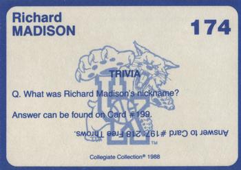 1988-89 Kentucky's Finest Collegiate Collection #174 Richard Madison Back