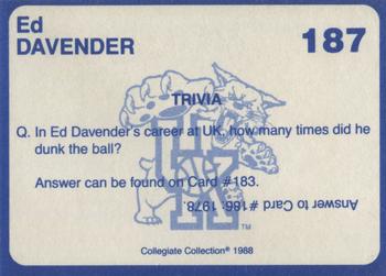 1988-89 Kentucky's Finest Collegiate Collection #187 Ed Davender Back