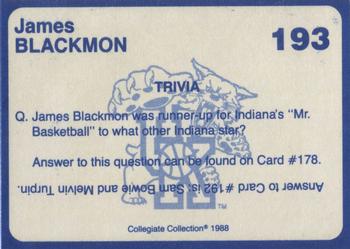 1988-89 Kentucky's Finest Collegiate Collection #193 James Blackmon Back