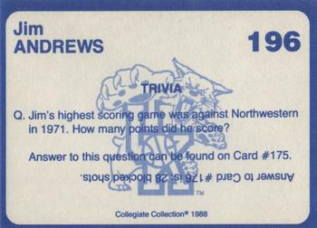 1988-89 Kentucky's Finest Collegiate Collection #196 Jim Andrews Back