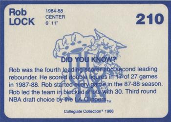 1988-89 Kentucky's Finest Collegiate Collection #210 Rob Lock Back
