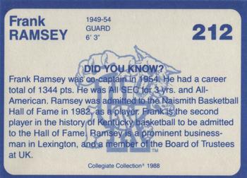 1988-89 Kentucky's Finest Collegiate Collection #212 Frank Ramsey Back