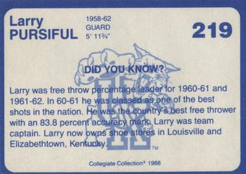 1988-89 Kentucky's Finest Collegiate Collection #219 Larry Pursiful Back