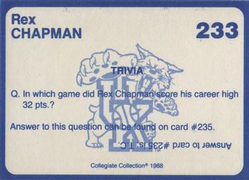1988-89 Kentucky's Finest Collegiate Collection #233 Rex Chapman Back