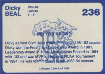 1988-89 Kentucky's Finest Collegiate Collection #236 Dicky Beal Back