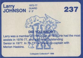 1988-89 Kentucky's Finest Collegiate Collection #237 Larry Johnson Back
