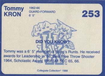 1988-89 Kentucky's Finest Collegiate Collection #253 Tommy Kron Back