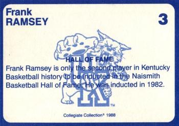 1988-89 Kentucky's Finest Collegiate Collection #3 Frank Ramsey Back