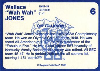 1988-89 Kentucky's Finest Collegiate Collection #6 Wallace Jones Back