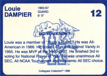 1988-89 Kentucky's Finest Collegiate Collection #12 Louie Dampier Back