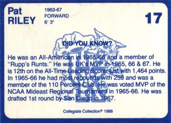 1988-89 Kentucky's Finest Collegiate Collection #17 Pat Riley Back